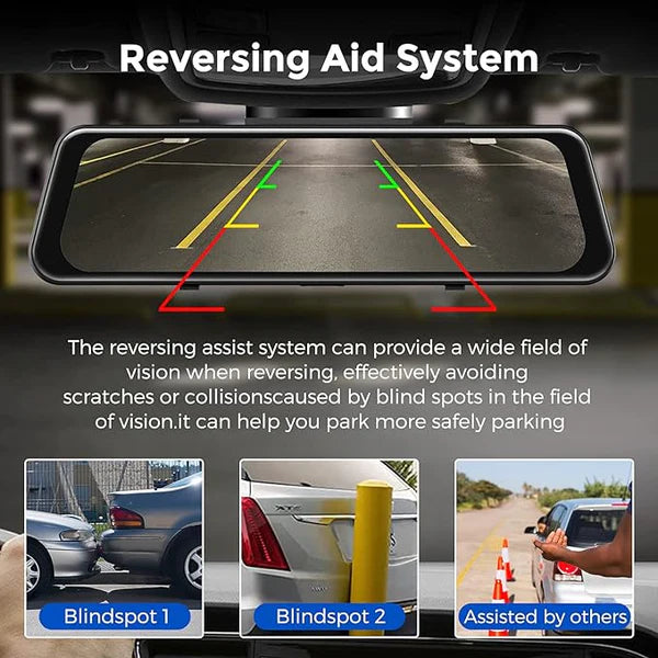 AZDOME PG17 2CH Mirror Dash Cam 2.5K with 12