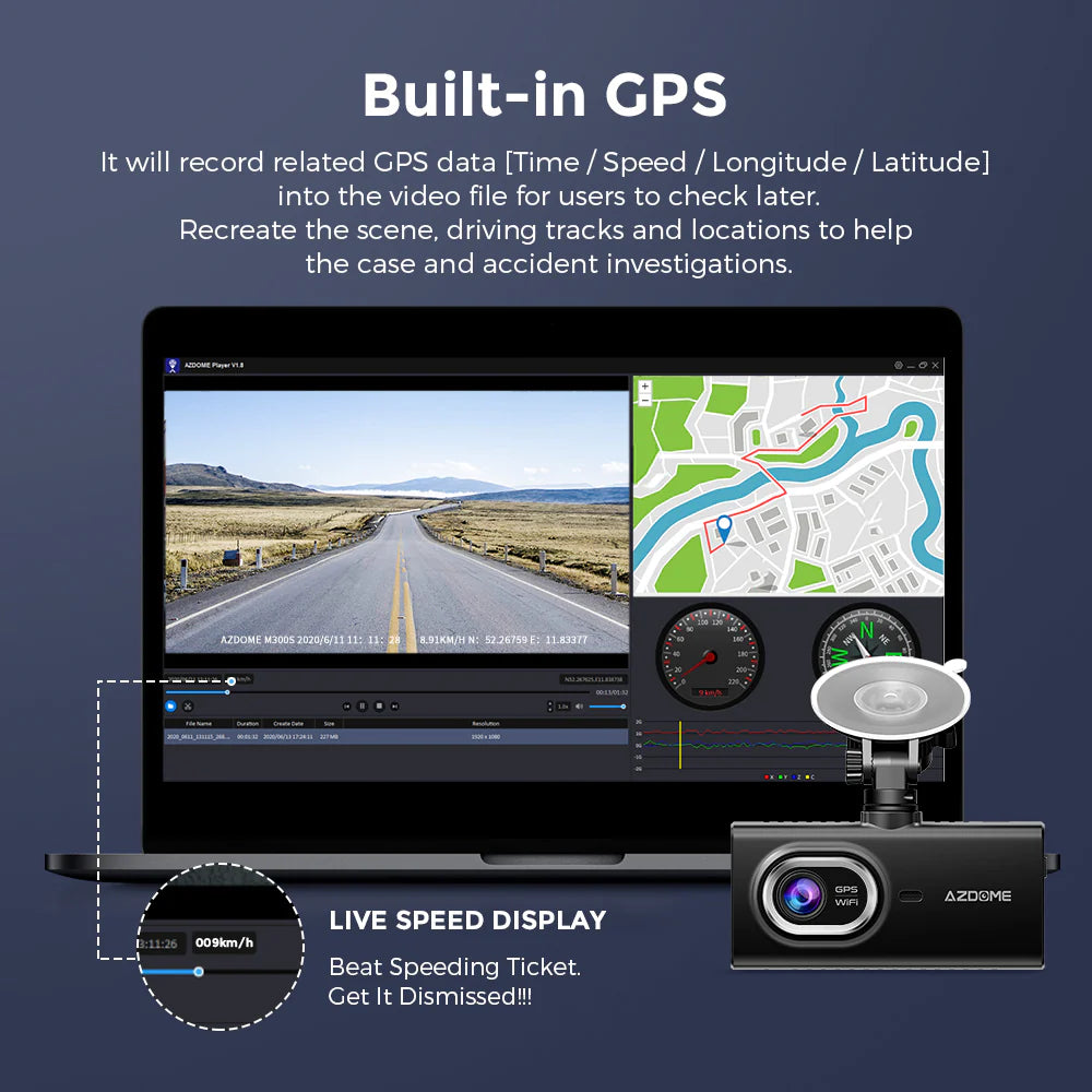 AZDOME M560 3 Channel 4K Dash Cam, 4