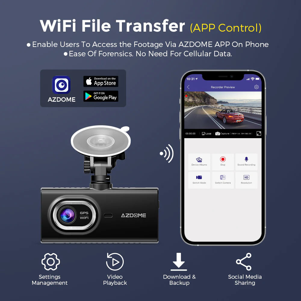 AZDOME M560 3 Channel 4K Dash Cam, 4