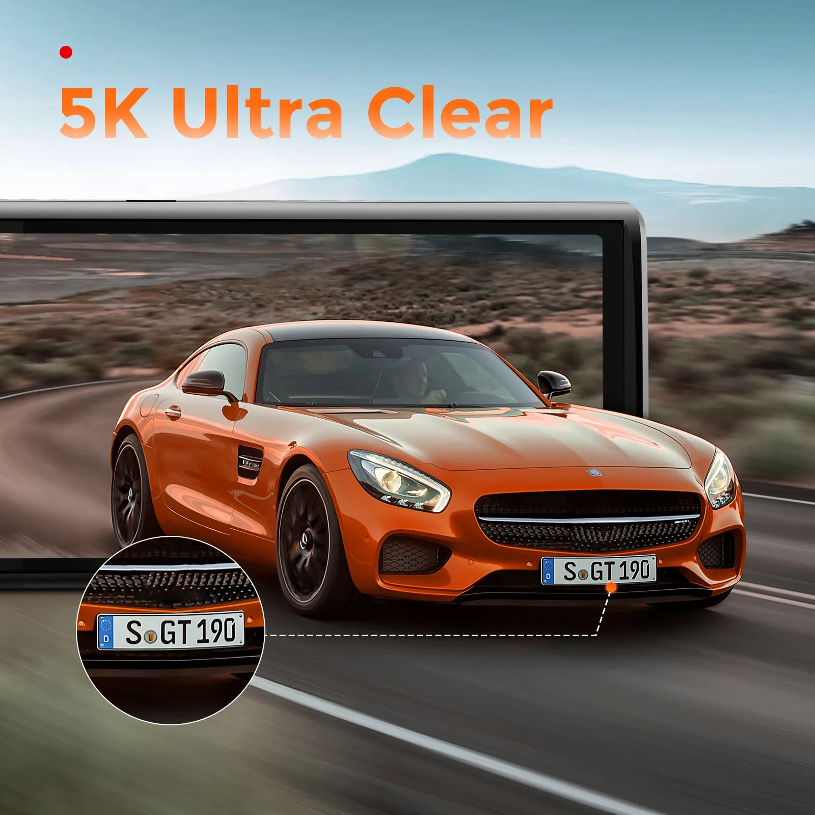 AZDOME M580 ,5K 5GHz WiFi 3 Channel Dash Cam, 4 Inch Touchscreen, Free 64GB Card Dash Camera 4K+1080P GPS WDR Night Vision 24H Parking Monitor, Support upto 256GB Memory