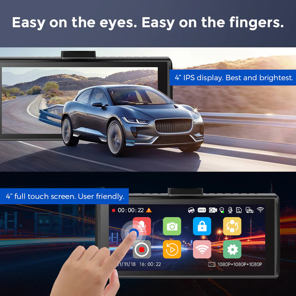 AZDOME M560 3 Channel 4K Dash Cam, 4