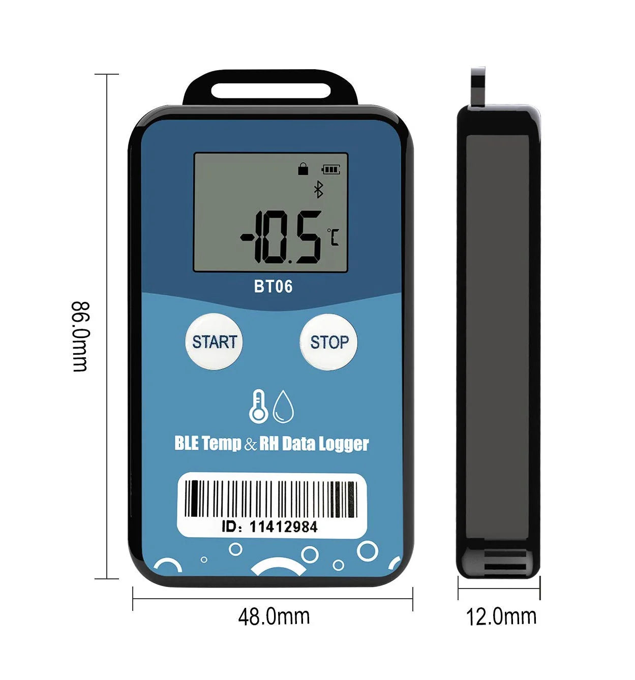 Bluetooth 5.0 Real-time Temperature , Temp and RH Data Logger