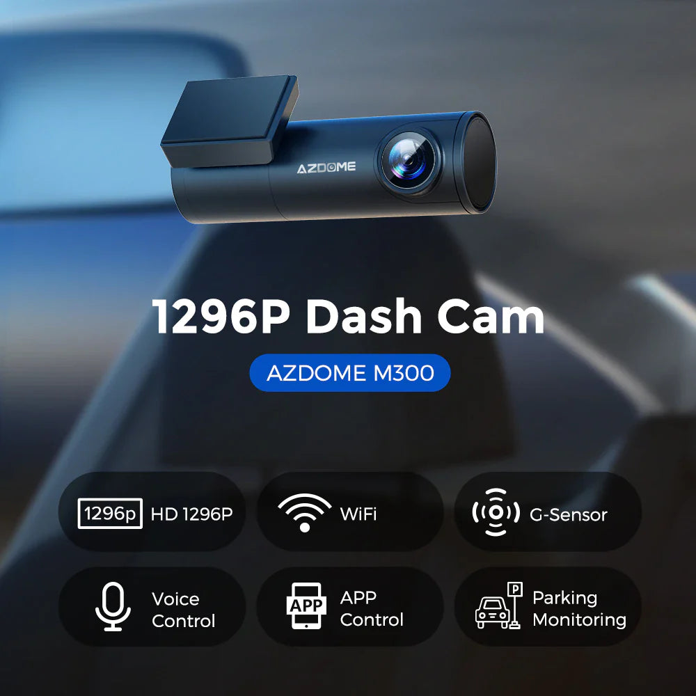 AZDOME M300 Dash Cam 1080P Car DVR WiFi English Voice Command APP C...