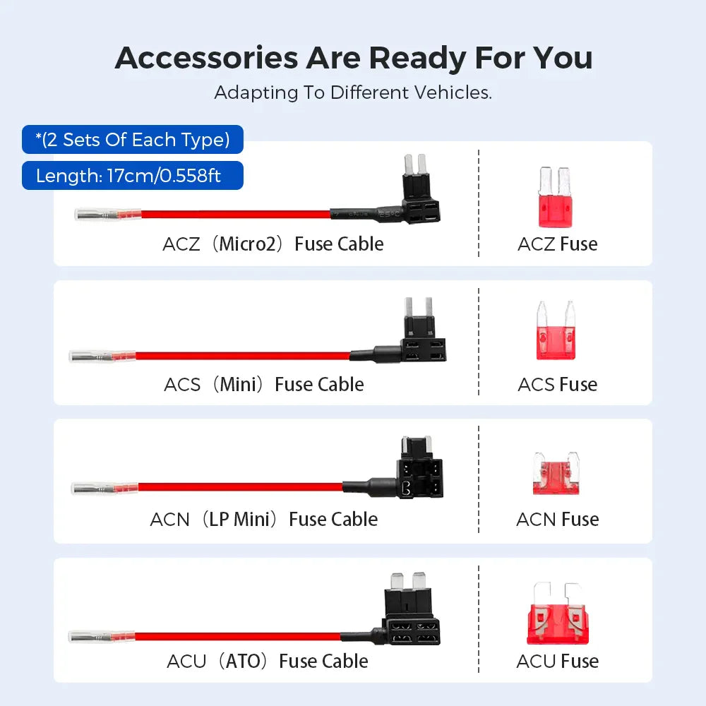 Azdome JYX05 Hardwire Kit with Type-C Port For GS63Pro/M27/M560/M580 Low Vol Protection 12V-24V in 5V2.5A Out