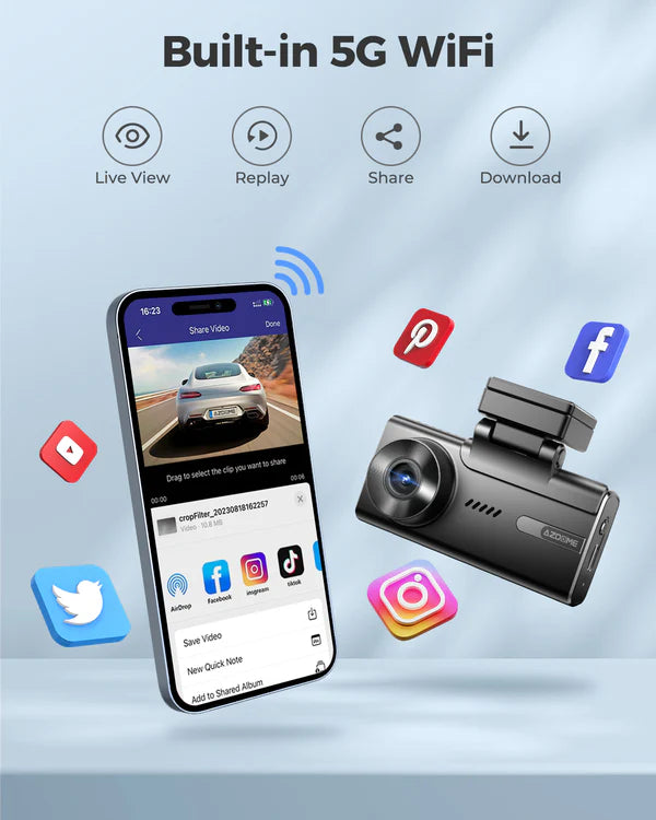 AZDOME M580 3CH Dash Cam 5K with 4