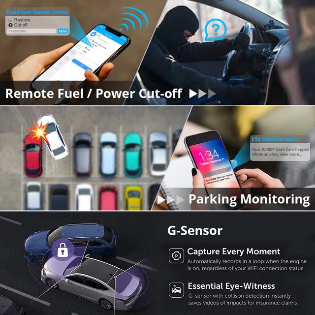 JC400 Dash Cam Front and Rear 4G Dashboard Camera GPS WIfi Hotspot ...