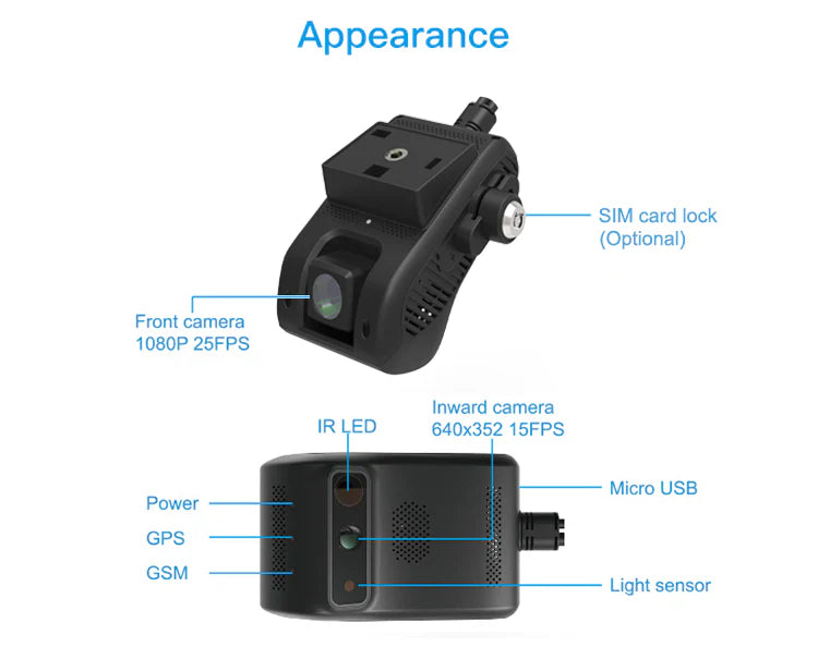JIMI JC400P 4G Built-in Dual Channel Dashcam 1080p full HD داش كام ...